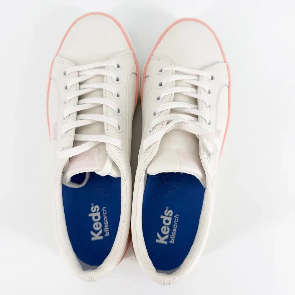Keds Jump Kick Duo Leather Rainbow Sneakers Women’s 7.5M White Casual